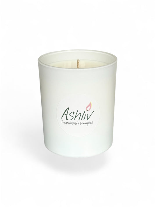 20cl Soy Wax Candle, Geranium Rose & Lemongrass