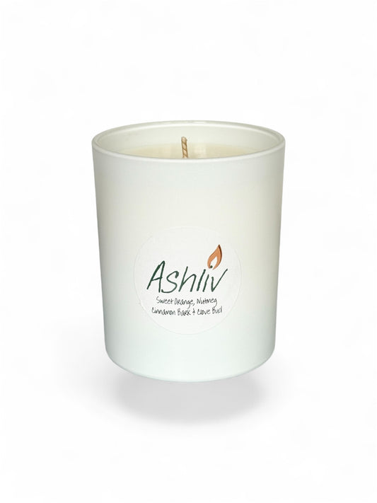 20cl Soy Wax Candle, Sweet Orange, Nutmeg, Cinnamon Bark & Clove Bud