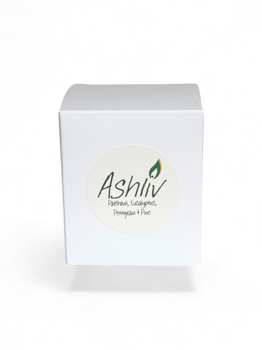20cl Soy Wax Candle, Patchouli, Eucalyptus, Petitgrain & Pine