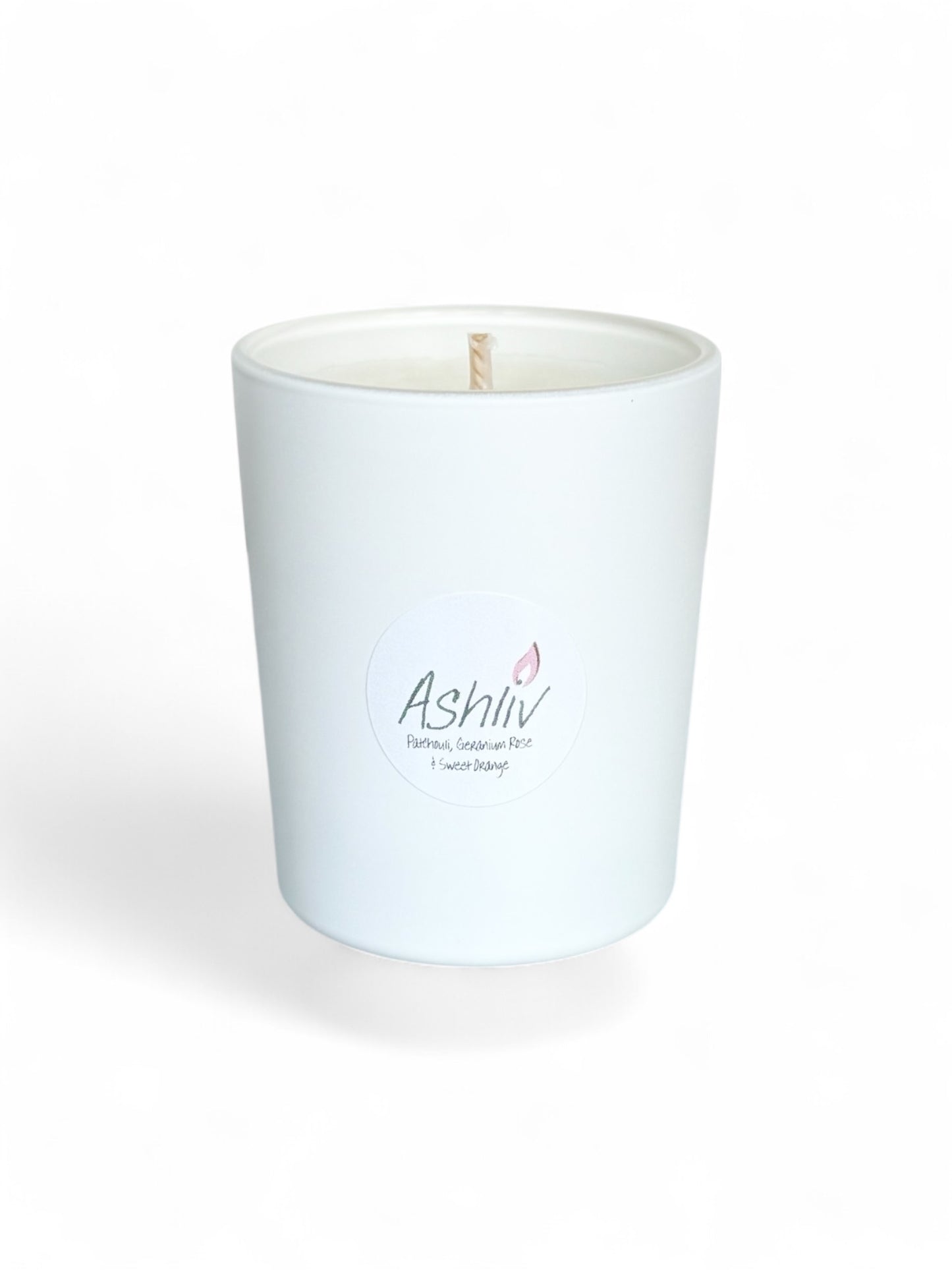 9cl Soy Wax Votive Candle, Patchouli, Rose Geranium and Sweet Orange
